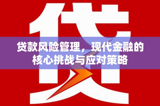 郧阳贷款风险管理，现代金融的核心挑战与应对策略